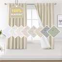 H.VERSAILTEX Faux Linen 100% Blackout Curtains for Bedroom 63 inches Long Thermal Insulated Textured Linen Look Curtain Back Tab/Rod Pocket/Hook Belt Draperies 2 Panels, 52 x 63 InchBleached Sand