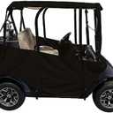 Premium Golf Cart Cover  Universal Portable & Drivable 4-Sided Black Golf Cart Cover  Club Car/EZGO RXV, TXT, EZGO Golf Cart Cover (60 L X 44 W)