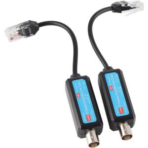 Network Coaxial Transmitter, 1Pair 10/100Mbps 1CH Passive IP Network Transmitter Receiver Passive Extender Ethernet Over Coax Coax Cable to Ethernet Adapter for IP NVR Camera
