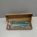 Rossesay 24 Pcs Flameless LED Taper Candles Battery Operated Candles 8.58'', 9.69'', 10.98'', 12.91'', 12.8'' Flameless Candlesticks Flickering for Halloween Christmas Church Wedding (Green)