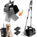 Pooper Scooper for Large Dogs Heavy Duty Swivel Bin & Rake with 20 Waste Bag for Large Medium Small Dogs, Easy to Clean Pet Waste Use on Grass, Dirt, Gravel or Flats