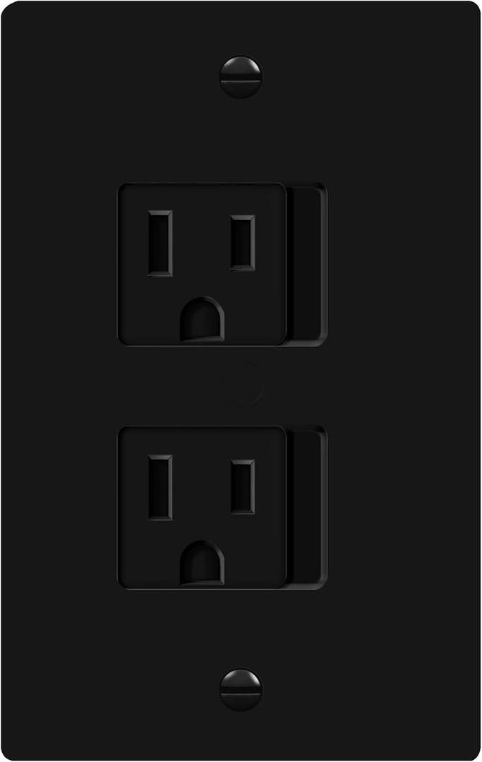 4 x ENERLITES Child Proof Outlet Cover, Self-Closing, Fits Both Duplex and Decorator Outlet, Safety Design, Tamper-Resistant Socket Plug for Receptacle, Size 4.68" x 2.93", 8800-TR, Black (1 Pack)
