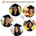 5 x Graduation Cap Headband for Women Non-Slip Anti-Fall Grad Hat Band for Thick Hair, Grad Cap Headband Commencement Accessories for Women (1, Clear)
