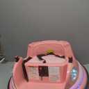 ELEMARA Bumper Car for Kids, 1.9mph Max, 12V Toddler Ride on Toys with Remote Control, 2-Speed, 2 Playing Modes, 360 Degree Spin, Bumping Toy Gifts W/Bluetooth, 5 LED Lights Modes, DIY Stickers, Pink