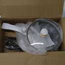 Dezin Hot Pot Electric Upgraded, Non-Stick Saut Pan, Rapid Noodles Electric Pot, 1.5L Mini Portable Hot Pot for Steak, Egg, Fried Rice, Ramen, Oatmeal, Soup with Power Adjustment (Beige)