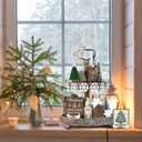 20 Pcs Neutral Sage Green Christmas Tiered Tray Decor Set Farmhouse Rustic Snowflake Xmas Tree Wood Table Centerpiece Decoration Tabletop Sign for Winter Home Kitchen Festival