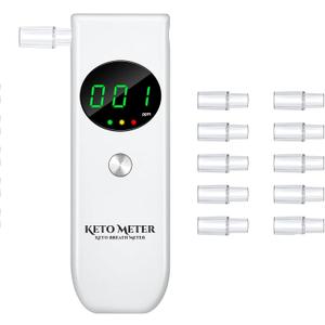 Ketone Breath Analyzer for Testing ketosis - Professional Ketone Breath Monitors Tester Portable Breath Ketosis Meter Home Ketone Breath Tester with 10 Mouthpieces -Monitor Your Ketosis Status