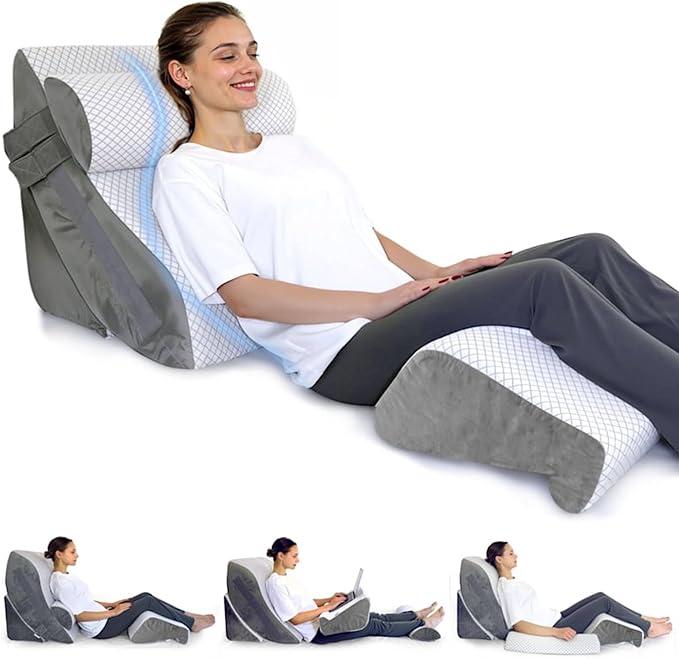 SoftiAip 4PCS Orthopedic Bed Wedge Pillow Set
