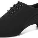 SWDZM Men&Women Ballroom Dance Shoes Closed Toe Latin Salsa Practice Dancer Modern Performance Dancing Shoes (8.5, Black)