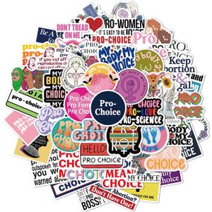 3 x 50 Pcs Pro Choice Sticker Feticide Vinyl Stickers Pack Womens Rights Feminist Protest Sticker Decals for Water Bottle Laptop Skateboard Luggage Car (Feticide), Chroma