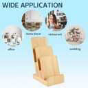 2 Pieces 3-Tier Pine Wood Literature Holder pamphlet display stand Trifold Brochure Organizer Flyer Holder Postcard Display and Countertop Wooden Display Stand Book Display for Magazine Pamphlet
