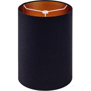Wellmet BlackGold 6"x 6"x10" Lampshade, No Assembly Required, Classic Modern Lamp Shade for Table Lamp, Bedside Lamp, Floor Lamp, Fabric Drum Lampshade, Spider Fitter