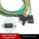 LIMICAR Trailer Wiring Harness Kit, 25ft Trailer Wire with 4 Flat Extension Connector, 4 Pin Flat Wishbond Wiring Light Kit for Utility Boat