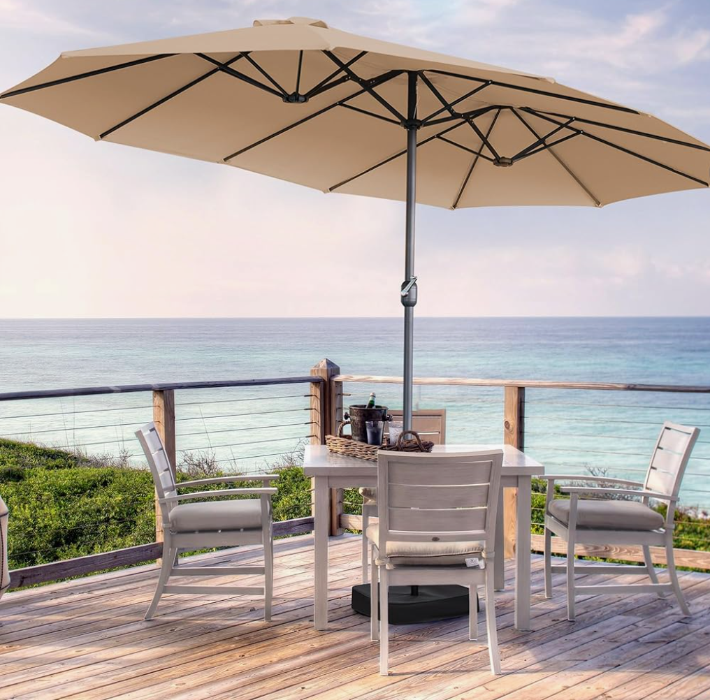15ft Large Patio Umbrella,Double Sided Big Umbrella For Patio,Extra Large Outdoor Umbrella