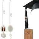 2pcs Graduation Cap Photo Charms 2025, 2 Styles Antique Graduation Cap Memorial Photo Charm Creative Tassel Personalized Custom Decoration Gifts