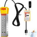 2000W Immersion Water Heater, Portable Electric Bucket Heater with Digital LCD Thermometer & Temperature Control, UL Certified for Fast Heating in Buckets, Bathtubs, Hot Tubs, Pools, Pet Bath (Yellow)