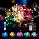 Probro Smart RGB Fairy Lights - 33ft 66 LED Twinkle Lights - APP Control, 44 Modes, Color Changing, Waterproof for Indoor/Outdoor Halloween, Christmas, Party Decorations - Plug-in, Timer, Music Sync