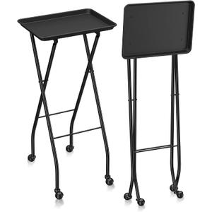 Aluminum Foldaway Folding Service Tray on Wheels