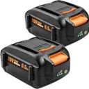 20V 6.5Ah High-Capacity Battery Replacement for Worx Battery 20V PowerShare WA3578 WA3674 WA3575 WA3525 WA3520 WG155s WG251s WG890 WG891 Compatible with Worx 20 Volt Cordless Tools (2 Pack)