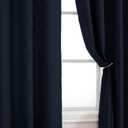 Simplebrand Grace Light Filtering Navy Curtains for Living Room 84 Inches Long 2 Panels Set, 3D Embossed Textured Soft Fabric Draperies and Panels, Privacy Smart Curtains for Patio Door, 52" W x 84" L