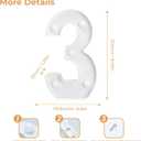 LED Marquee Letter, Light Up Letters, letters for wall decor, Perfect for Parties, Weddings, Store Decorations(3), Waterproof Yard Sign with Neon Effect (White)