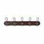 Spectrum Diversified Millbrook Wall Mount 5 Hook Wood Rack: Portable Universal Storage, Metal & Wood, Multicolored