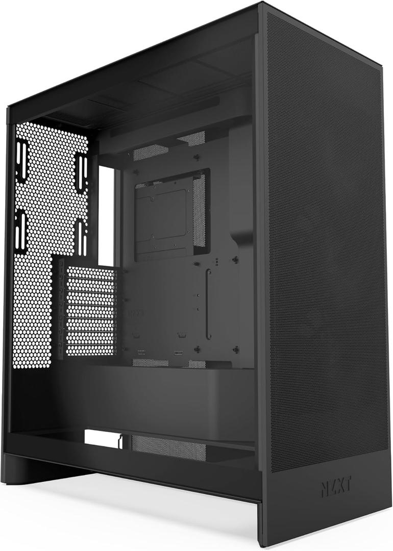 NZXT H7 Flow 2024 - Mid-Tower ATX Airflow Case - Includes Pre-Installed 3 x 120mm Fans - Supports Bottom Fans for Dedicated GPU Cooling - Cable Management - Black