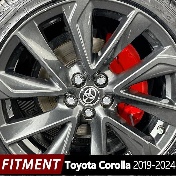 AOOA Caliper Covers Red Aluminum Brake Caliper Covers Fit for Toyota Corolla Hybird 2019-2024Set of 1 (2019-2024, Red blank)