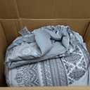 Goodidea Boho Comforter Set King Size 3 Piece Grey Bohemian Striped Comforter Soft Lightweight Microfiber Bedding Set with 2 Pillow Shams for All Season (King, 104"X90")