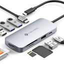 USB C Hub, 9 in 1 USB C Multiport Adapter with 4K@60Hz HDMI, 5 USB Ports, 100W PD, SD/TF USB C Adapter, USB C to HDMI Adapter, USB C Dock for MacBook Pro/Air, HP, DELL, Lenovo, ASUS Laptops NOVOO