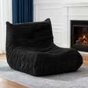 Bean Bag Chair for Adults, Giant Bean Bag Sofa Oversized Beanbag Chairs, Fireside Bean Bag Couch with High Density Sponge Filled Large Bean Bags Chair for Apartment Living Room Bedroom, Black