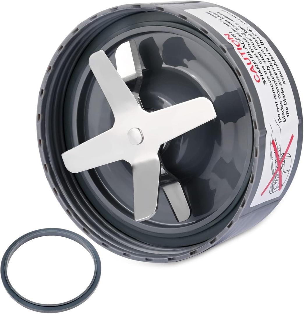 Blender Blade Replacement  Replacement Blade Compatible with NutriBullet 900W/600W  Cross Blender Blade with O-Ring Sealing Gasket  Premium Stainless Steel Blade