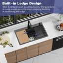 30x18In Black Stainless Steel Kitchen Sink Workstation,Drop-In,Single Bowl