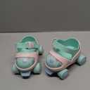 Kids Roller Skates for Boys & Girls Adjustable Quad Skates for Age 3-5 Size C6 to C13 3-Stage Skating System with Detachable Toe Cap & Built-in Toe Stop Toddler Skates for Training/Beginner (Macaron)