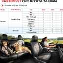 Seat Covers Compatible with 2024 2025 2026 Toyota Tacoma Double Crew Cab Waterproof Leather Seat Protectors for Trucks (2pc Front Only, Black&Grey)