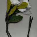 2Pcs Artificial Magnolia Flowers 3 Heads Silk White Magnolia Flowers with Stems Silk Flower Bouquet for Home Office Living Room Wedding Bridal Bouquet Bedroom Floor Vase Decoration