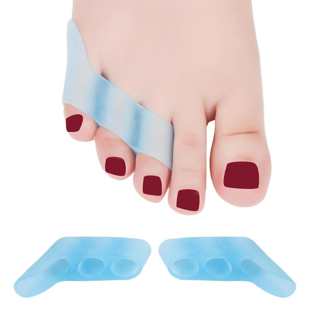 2 x 6PCS Gel Pinky Toe Splint Tailors Bunion Corrector & Bunionette Pain Relief Little Toe Straightener Bunion Pads Corrector Pinky Toes,Overlapping Toe & Calluses,Blisters,Corns Protectors (Blue)