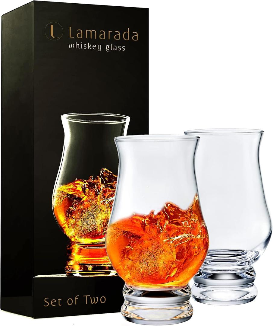 Whiskey glasses Set of 2 - Clear Shot Glasses Bar Set Snifter Glass, Tasting DOF Rocks Glasses Gift Set - Brandy Whisky Glass for Liquor, Scotch, Bourbon, Tequila, Gin, Tonic, Cognac, Vodka, Cocktail