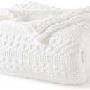 PHF 100% Cotton Waffle Weave Blanket King Size for Bed, Soft Lightweight & Breathable, All-Season Comfort, 300 GSM Luxury Aesthetic Blanket for Home Decor, 108"x90", White