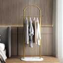 Freestanding Clothing Rack with Marble Base,Modern Gold Arch Garment Rack for Small Spaces,Sturdy Metal Coat Rack,Clothes Racks for Hanging Clothes in Bedroom,Closet,Entryway,Boutique Display
