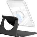 360 Degree Rotating Case for 6.8" Kindle Paperwhite (11th Generation-2021 Release), Detachable Magnetic Design Protective Adjustable Stand Cover Clear Back with Auto Sleep/Wake, Black