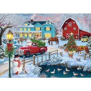 Christmas Puzzle for Adults 500 Pieces - Christmas Farm,Fun and Challenging Family Game Great Gift Idea Jigsaw Puzzle