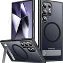 SPIDERCASE Magnetic for Samsung Galaxy S24 Ultra Case, [3 Stand Ways][ Military Grade Drop Protection] with Invisible Stand Shockproof Slim Case for S24 Ultra 5G,Black