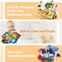 hahaland Baby Toys 0-6 Months - Crinkle Books for Babies 2-Pack, Soft Cloth Sensory Touch Feel Baby Book 6-12 Months Infant Montessori Toys 0-3 Month Newborn Baby Boys Gifts 3-6 Months Travel Toys, Large