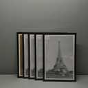 upsimples 11x17 Picture Frame Set of 5, Display Pictures 9x15 with Mat or 11 x 17 Without, Wall Gallery Poster Frames, Black