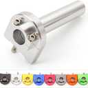 Motorcycle 7/8" Handle bar Hand Grips with Anodized CNC Quick Twist Throttle Tube Motorized Lever Control Fit for Most Scooter Sportbikes ATV for Kawasaki Honda Suzuki Yamaha Ducati (Sliver)