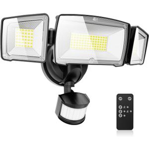 MAGAGUVU 100W Flood Lights Outdoor, 9000LM LED Security Light Motion Sensor Outdoor Lights, 6500K Daylight LED Flood Light with Remote Control, IP66 Waterproof Security Lights for Yard Garage Stadium