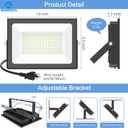 MORSEN 100W Flood Lights Outdoor, 18000lm Bright LED Work Light with Plug, 6500K Daylight White LED Flood Lighting, IP66 Waterproof Security Yard Lights for Yard Garage Stadium 2 Pack