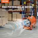 VEVOR Air Mover Blower Fan 12 Inch, 3198CFM 585W with 16.4ft Flexible Duct, Industrial Portable Ventilator Blower/Exhaust, Orange