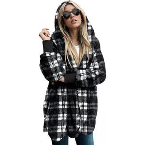 LONGYUAN Womens Jacket Winter Coats Hooded Cardigan Fleece Sweaters
Size 2XL